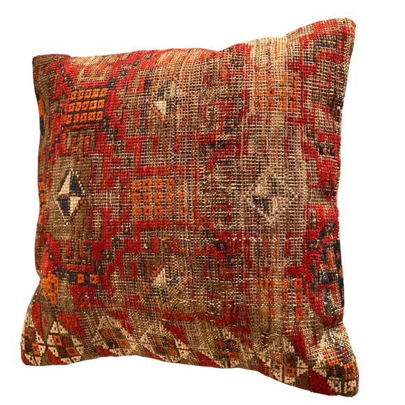 Vintage Moroccan Style Kilim Cushion Throw Pillow Bohemian Modern Down Filled - Picture 2 of 4